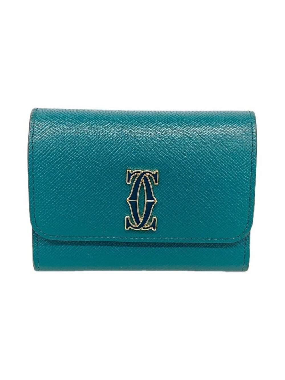Cartier Coin Purse C de Cartier Leather Green Champagne Gold